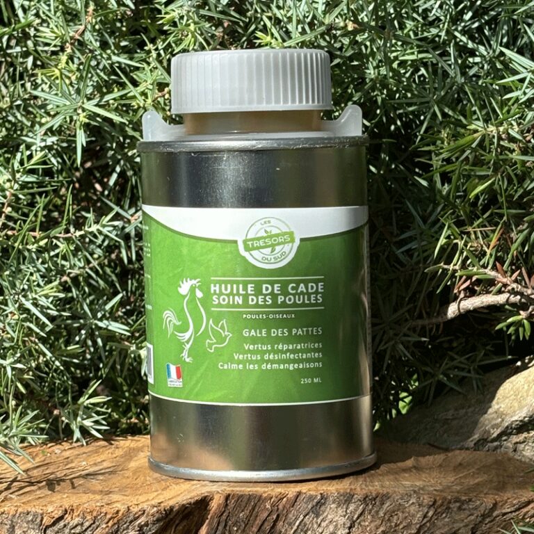 Huile de cade Soin des poules